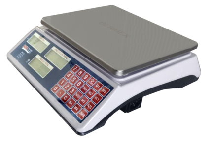 Báscula electrónica comercial BERMEX BEE 30 de 40 kg con plato de acero inoxidable