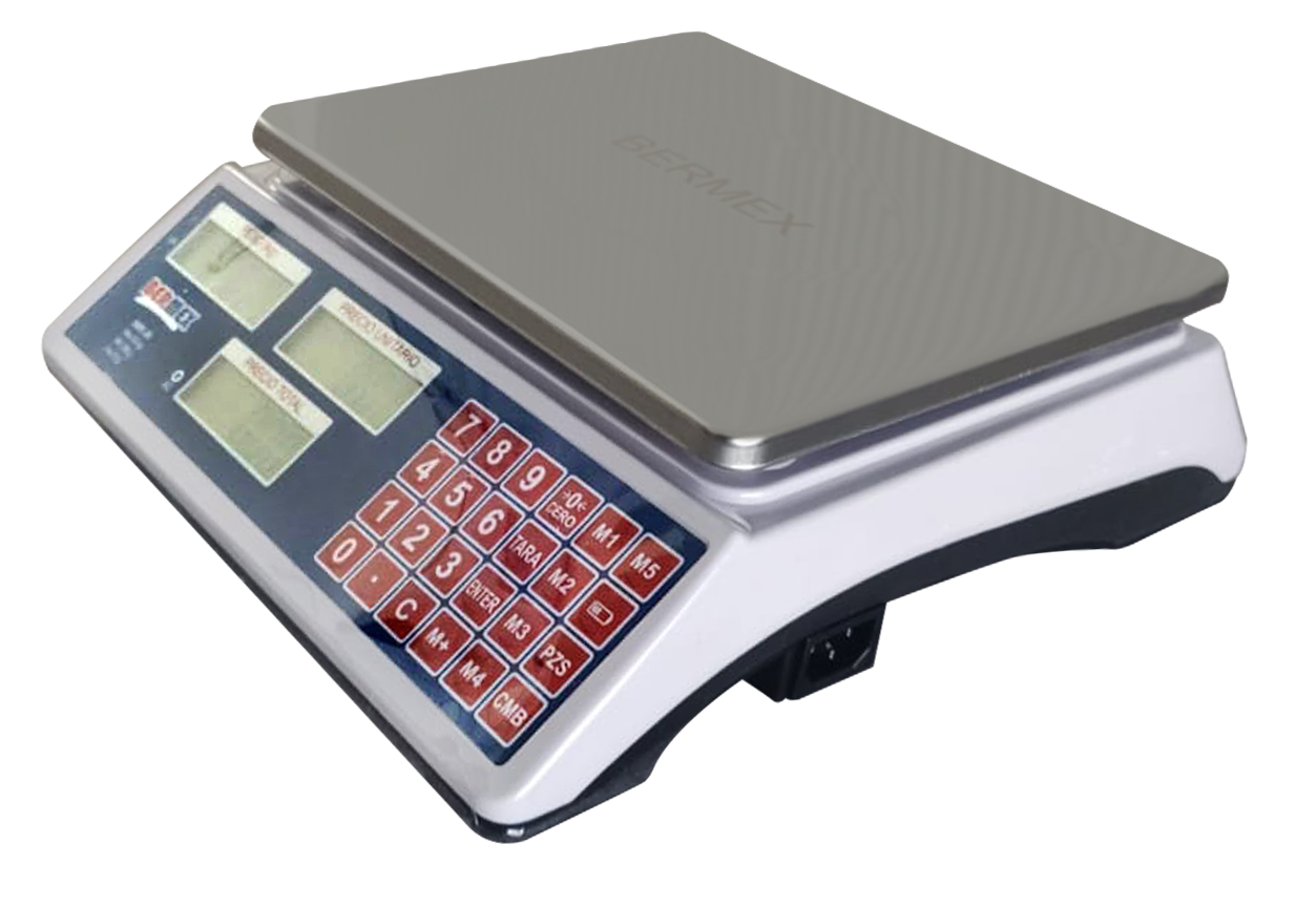 IMG 0203 Báscula electrónica comercial BERMEX BEE 30 de 40 kg con plato de acero inoxidable