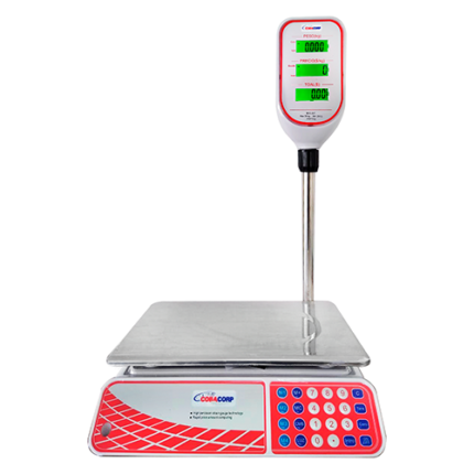 Báscula electrónica comercial con torre y display alto modelo BCC 30T de 30 kg