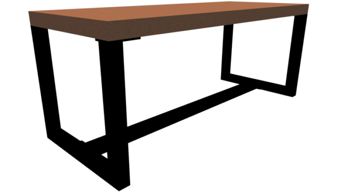 Mesa de trabajo  con base de acero en tubular 1.80 x 60 - Imagen 3