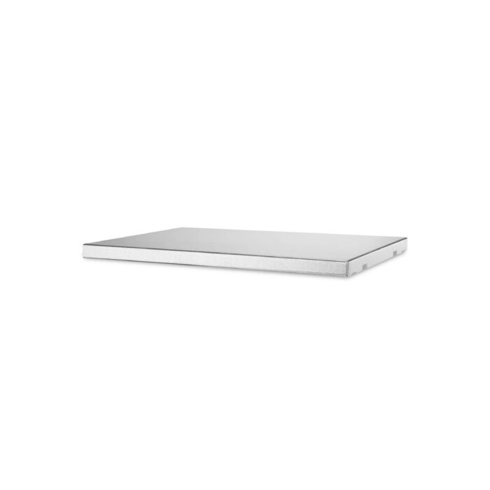 Entrepaño metálico blanco de 60x85 cm para góndola de supermercado